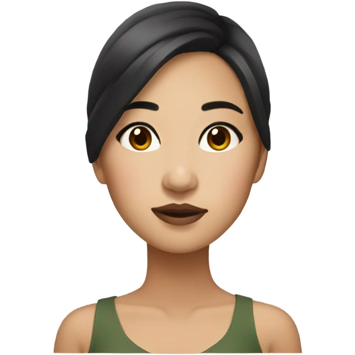 Asian girl with Latina makeup emoji
