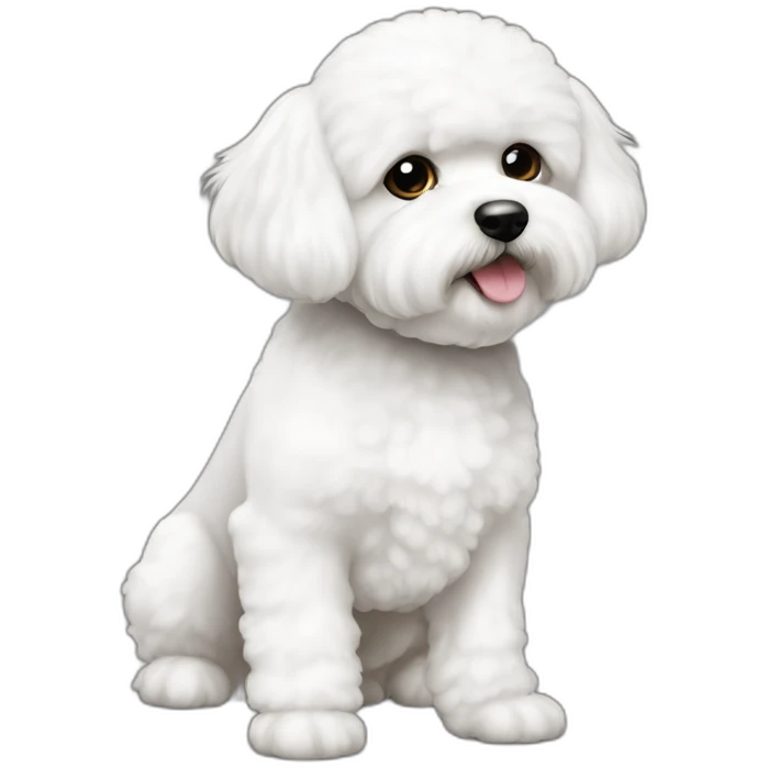 Bichon frisé full white black ears emoji