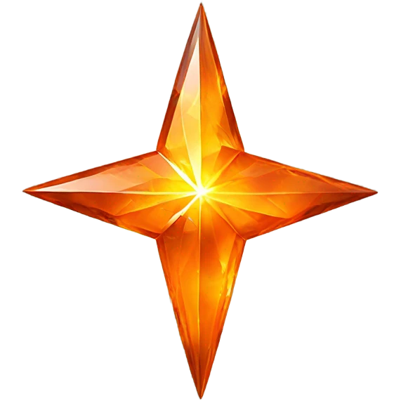Crystal stars orange emoji