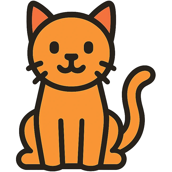 cat color outline icon style emoji
