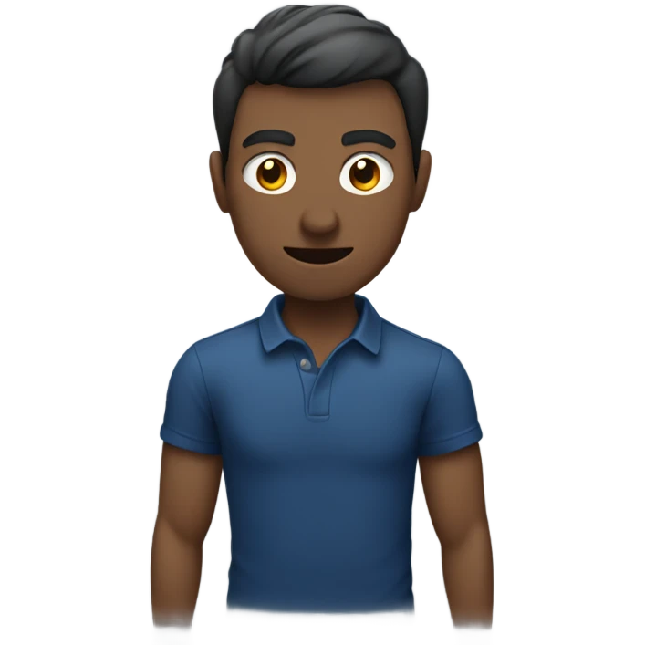 Man in dark blue shirt punching  emoji