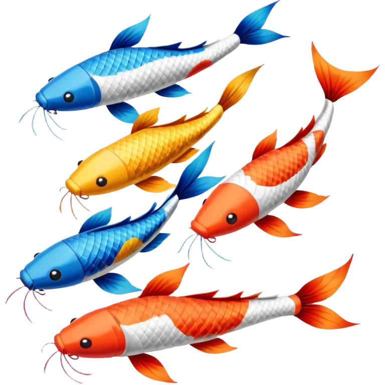 Koinobori, many koi kite emoji