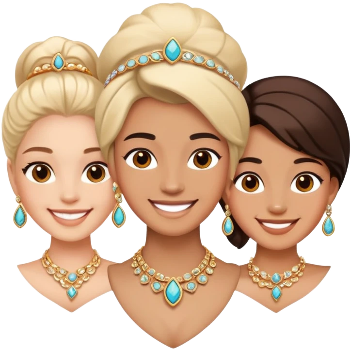 smiling duo with jewelry emoji