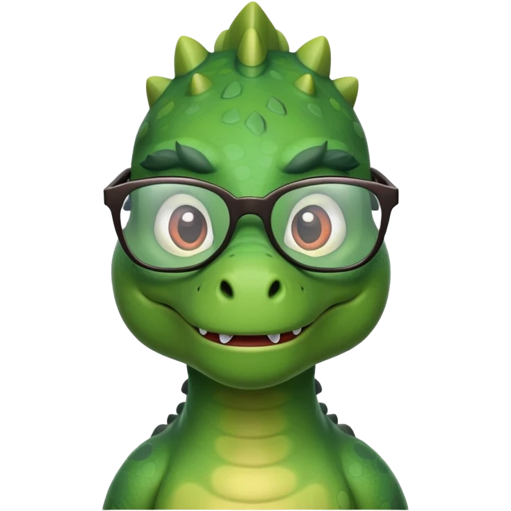 Dino with glasses emoji