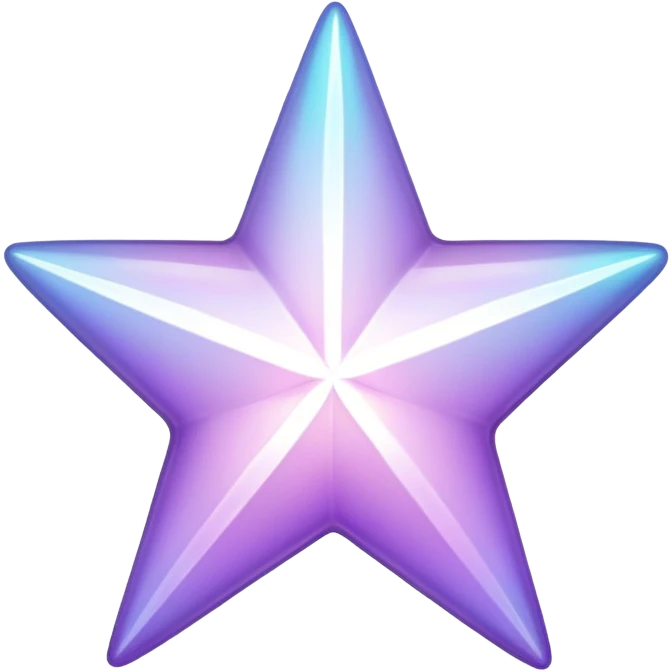 Shiny Iridescent White and pastel purple star emoji