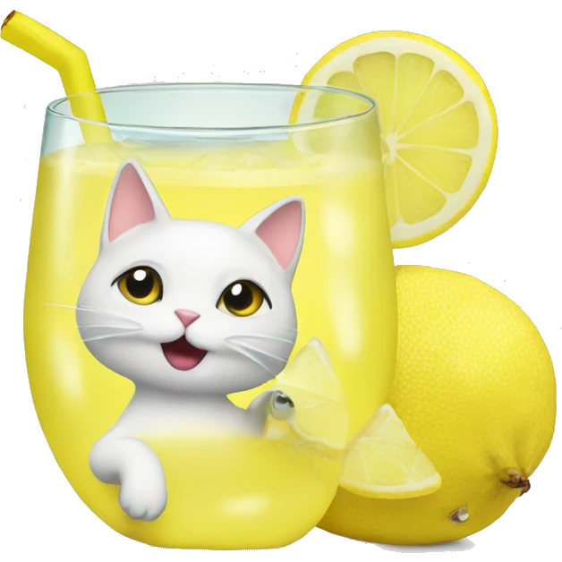 Lemonade with a cat drinking it emoji