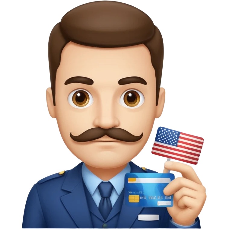stefan cel mare credit card with us flagwith mustache emoji
