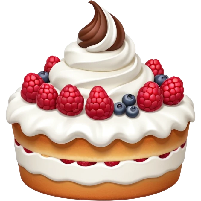 whipped cream cake with variety of berries on top emoji