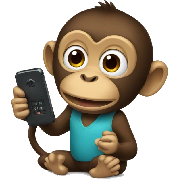 Monkey taking a phone emoji