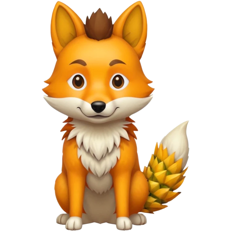 Pineapple-dog-wolf-Fox, full body emoji