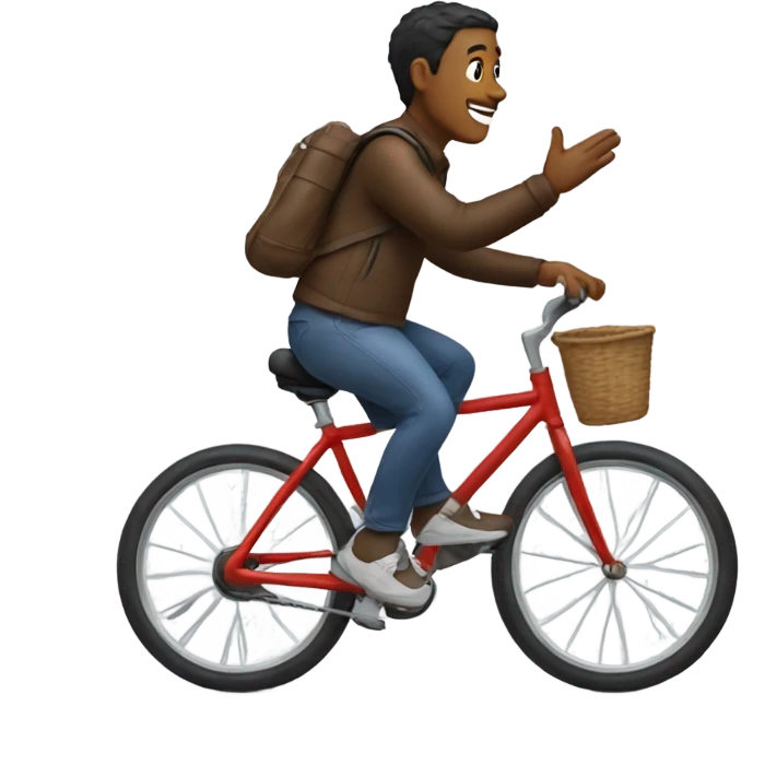 Person on bike waving  emoji