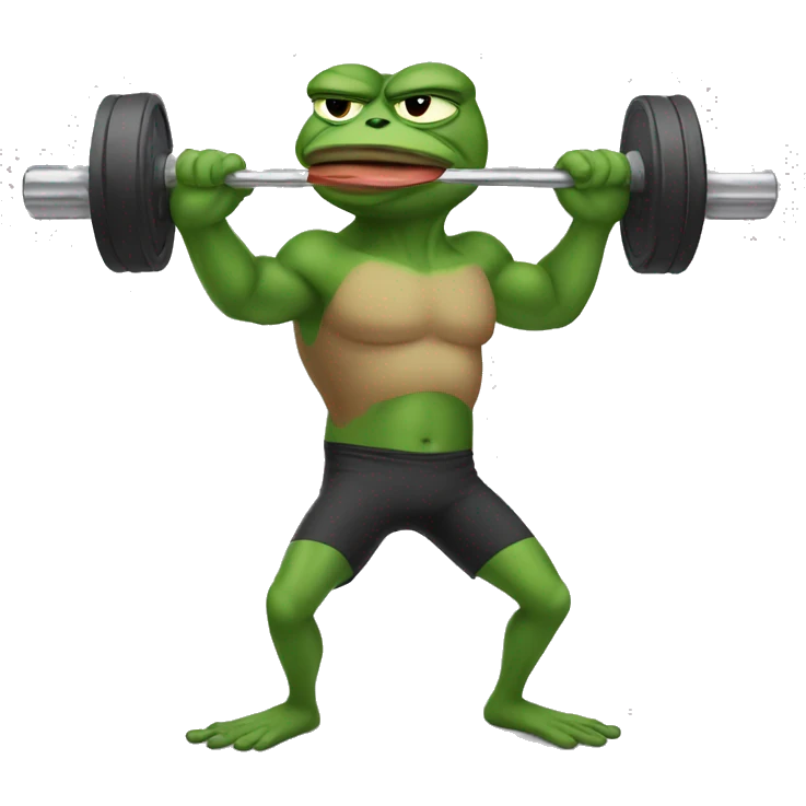 pepe the frog working out (muscular) emoji
