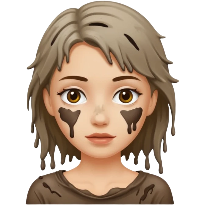 white girl with mud on her  emoji