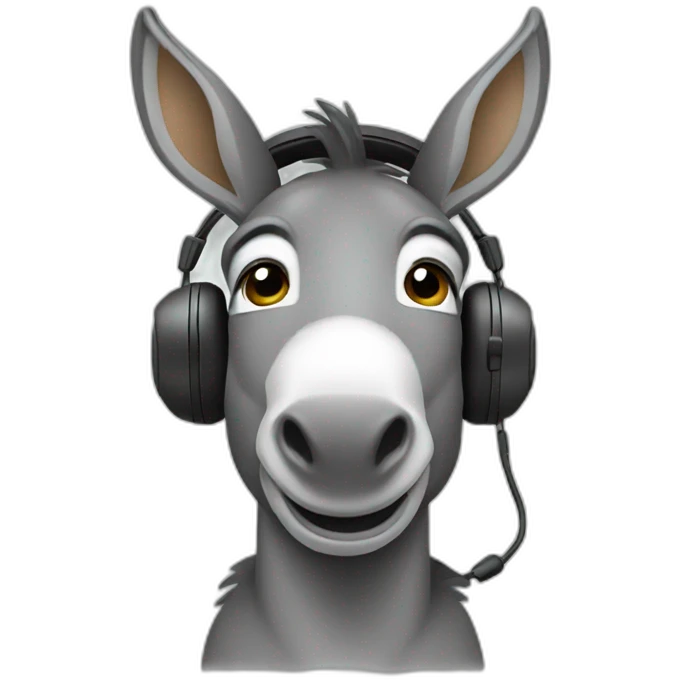 donkey using a headset emoji