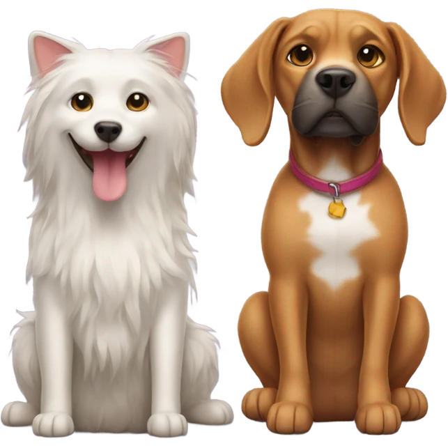 Cat and dog emoji