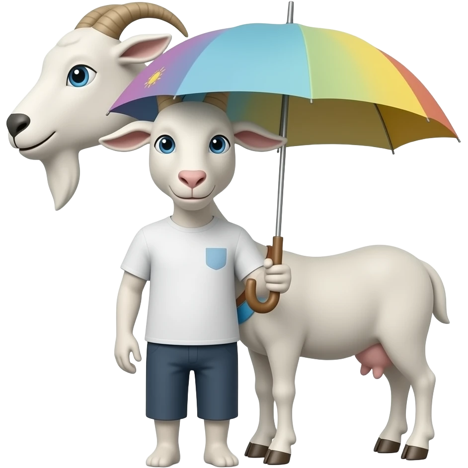 goat holding umbrella in front of a 4 day weather forcast emoji