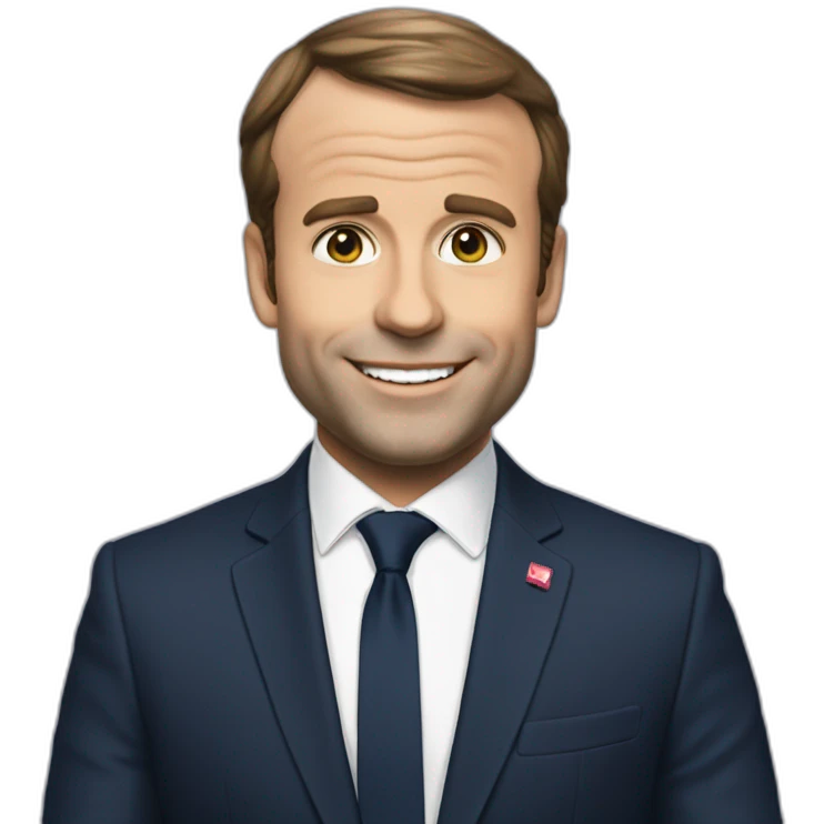 Macron déguisé en hello kity emoji