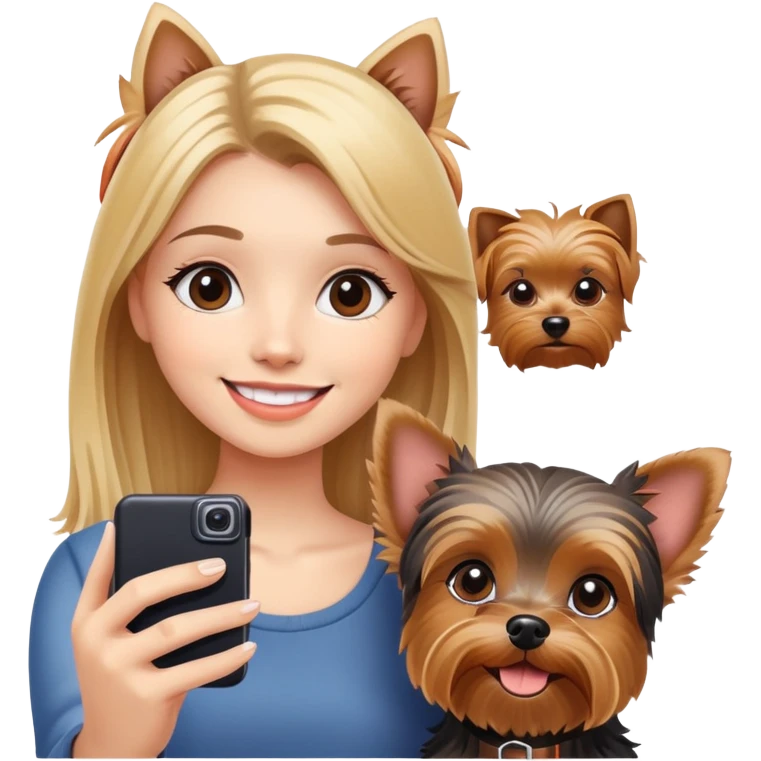 smiling girls with yorkshire selfie emoji