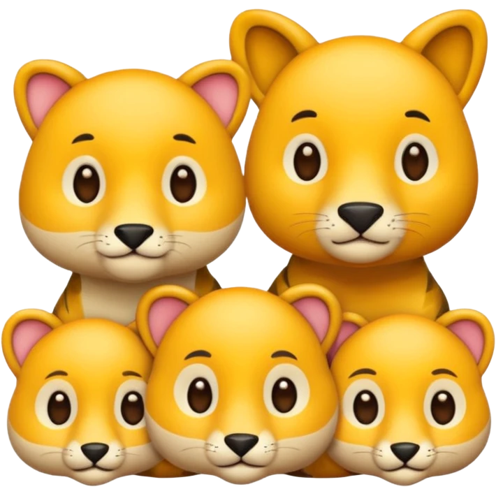 animal group with one male and two females emoji