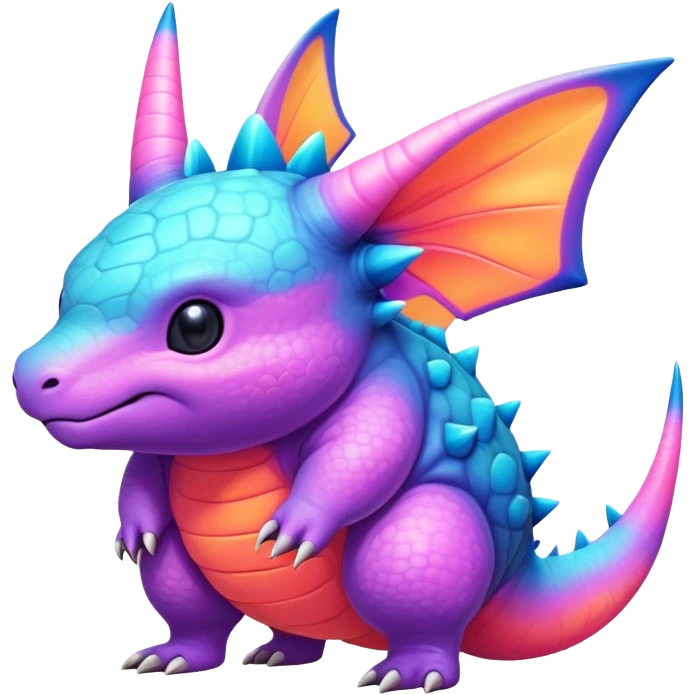 lush warm-colored colorful neon-colored Fakémon-Nidorino-creature (full body) emoji