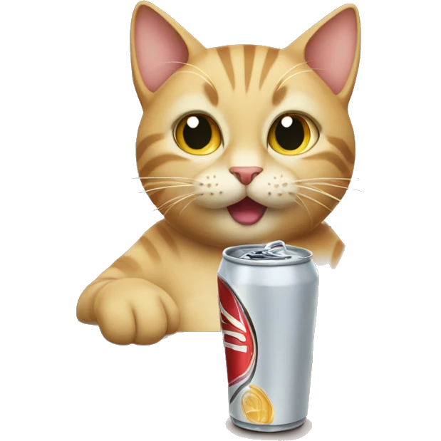 Cat drinking soda emoji