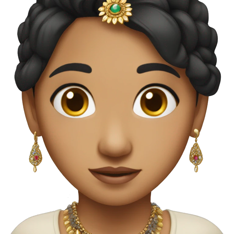 nepali girl with dark brown hair and nepali jewelry  emoji