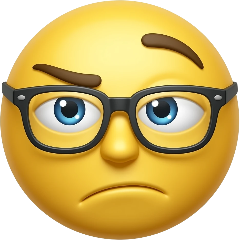 Yellow emoji that’s pulling their glasses down to look over them and is squinting, giving a wtf face To the side emoji