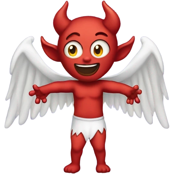 Devil wearing angel wings emoji