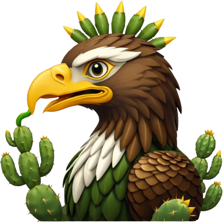 Royal eagle eating a snake on a cactus  emoji