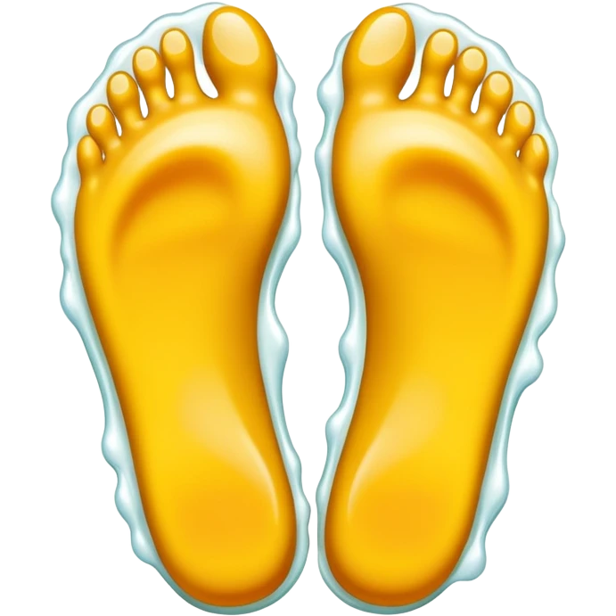two foot soles covered with white sticky sap emoji