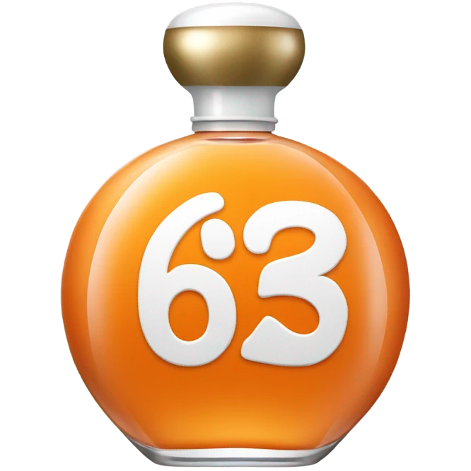 Orange perfume bottle with the number 62 in white color emoji