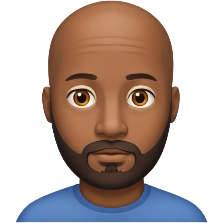 Bearded bald black man  emoji