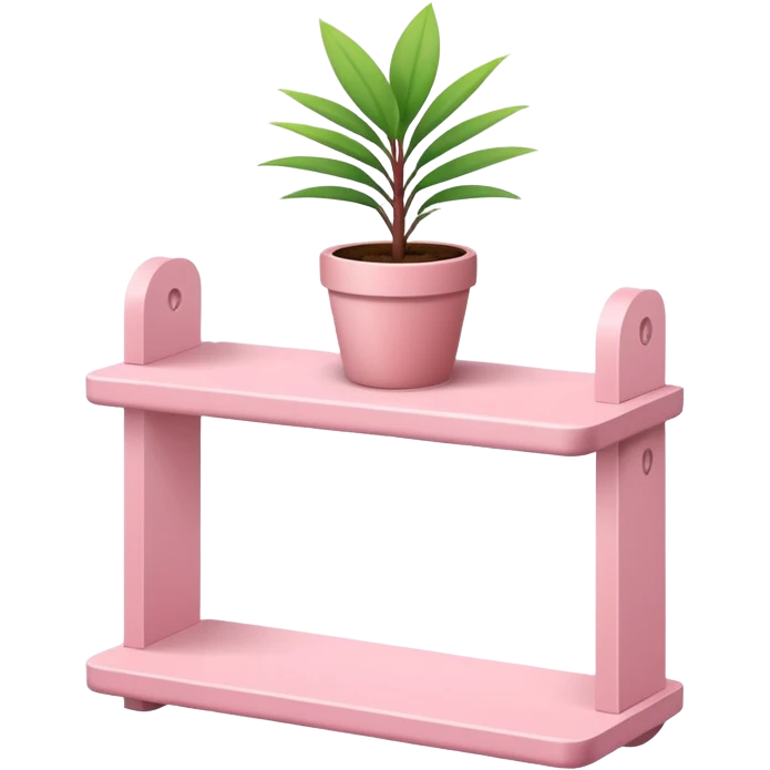 babypink shelf with a small plant on it emoji