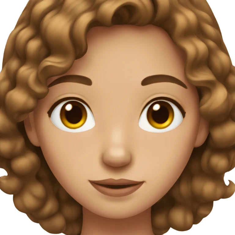 girl with brown wavy hair and cat eye  emoji