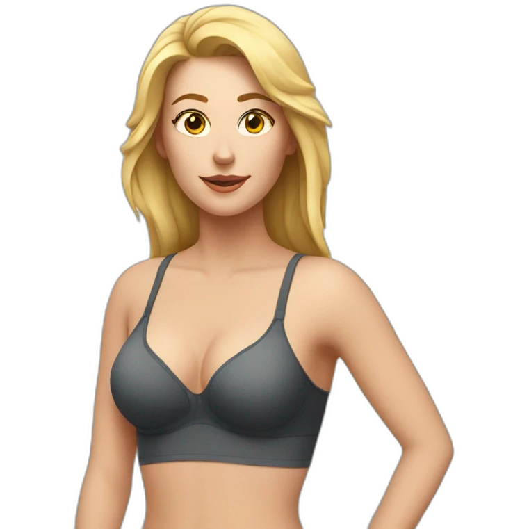 white woman in bra, closeup shot emoji