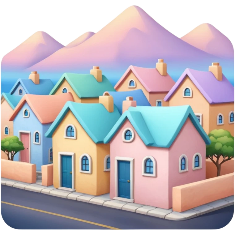 Pastel Roof Cottages emoji