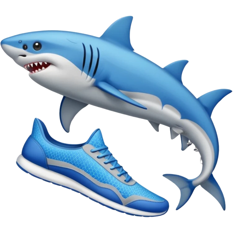 Tiburón con zapatillas azules emoji