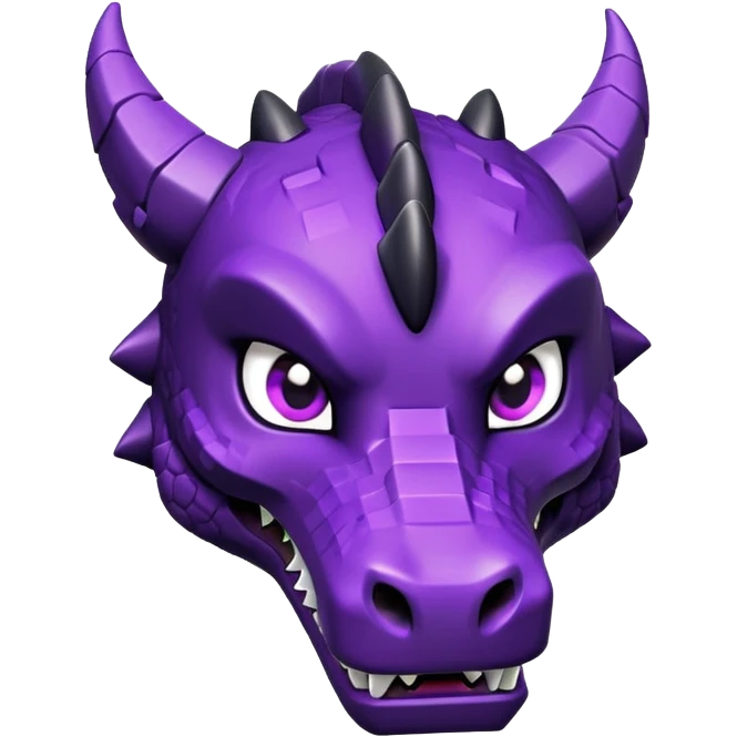 Minecraft black dragon head with purple eyes emoji