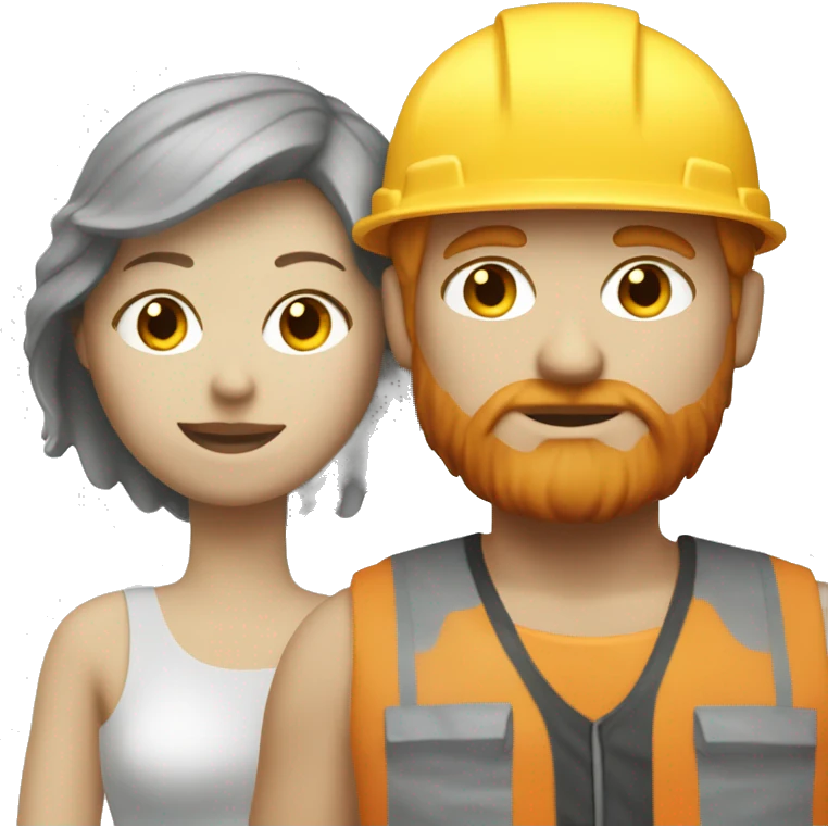 blonde woman and redhead construction guy white skin emoji