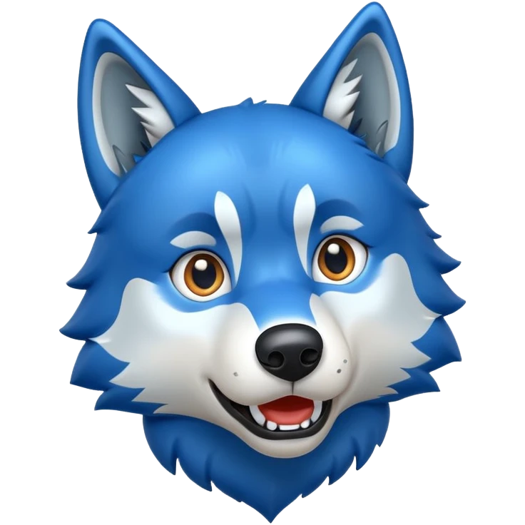 emoji lobo azul mirando a la izquierda sorprendido emoji