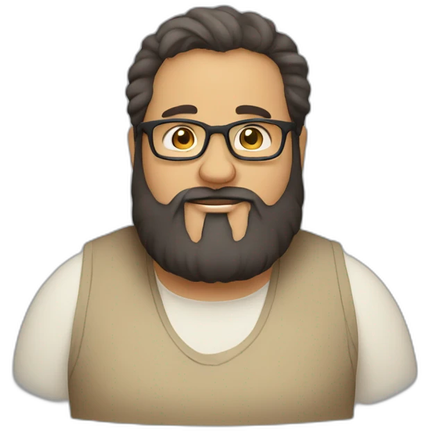Fat bearded guy with glasses of Arabia emoji