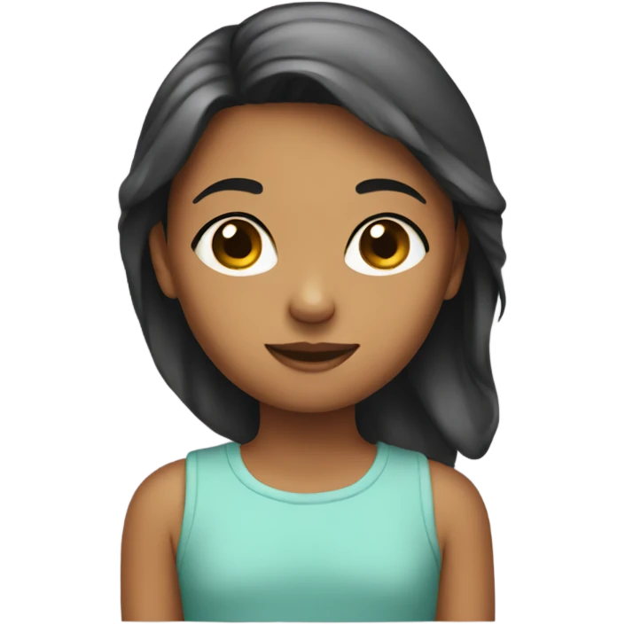 a girl with ki emoji