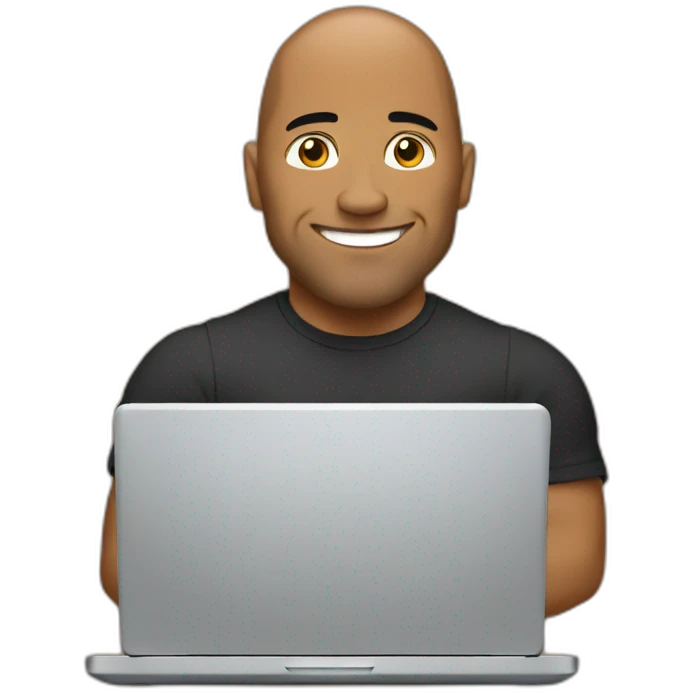 the rock on laptop emoji