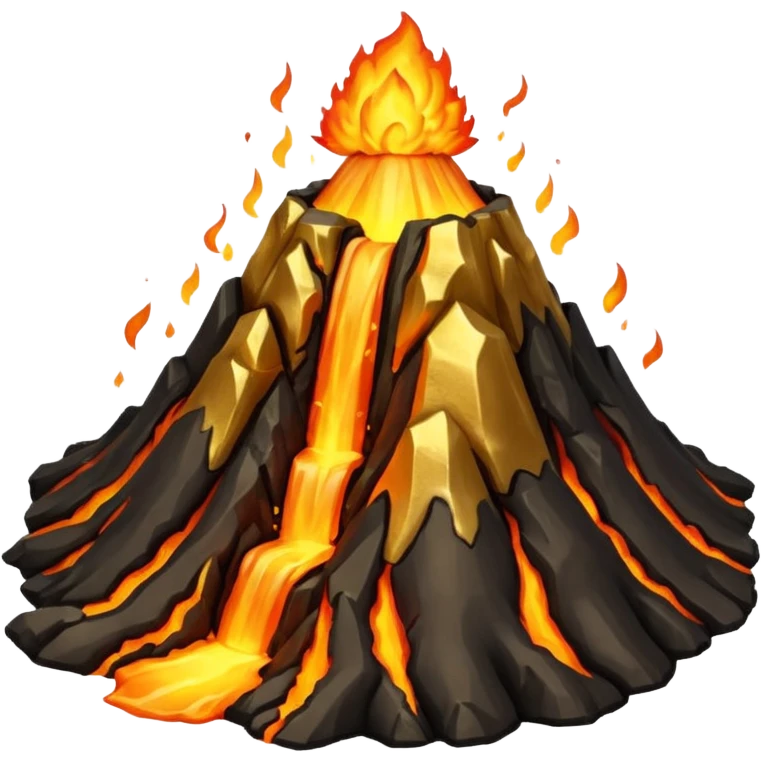 Volcano erupting gold emoji