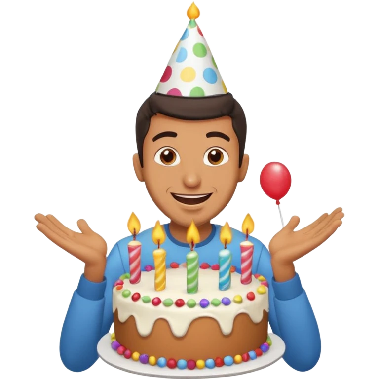 an arabic guy blowing something up with a silly face emoji