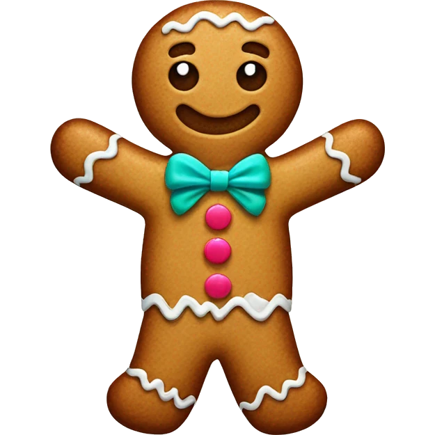 gingerbread man with a bow  emoji