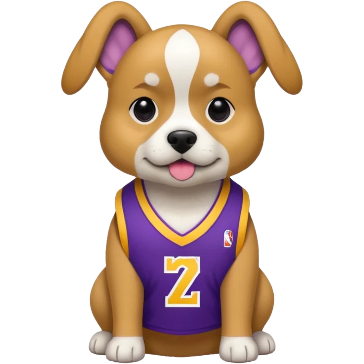 Dog wearing Lakers jersey  emoji