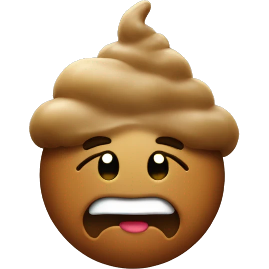 Poop emoji with a halo emoji