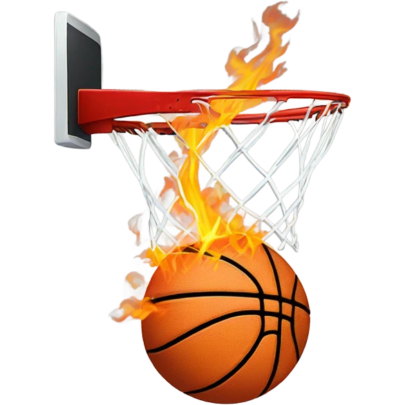 Shrimp on fire dunking a basketball  emoji