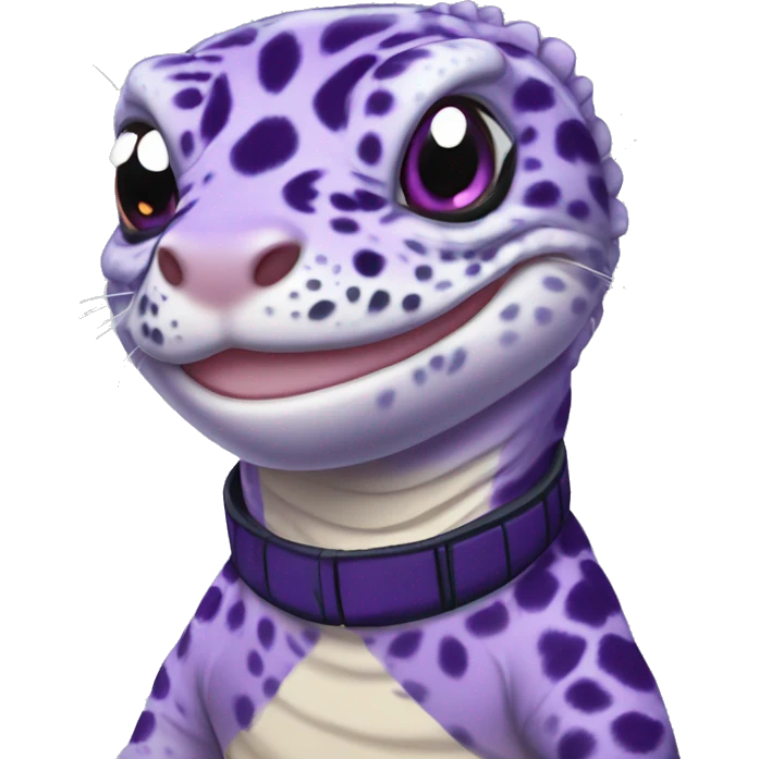 Purple leopard gecko wearing Naruto headband  emoji